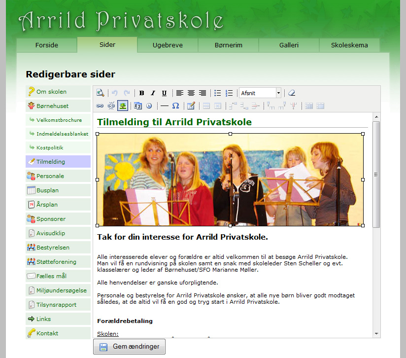 WYSIWYG page editing